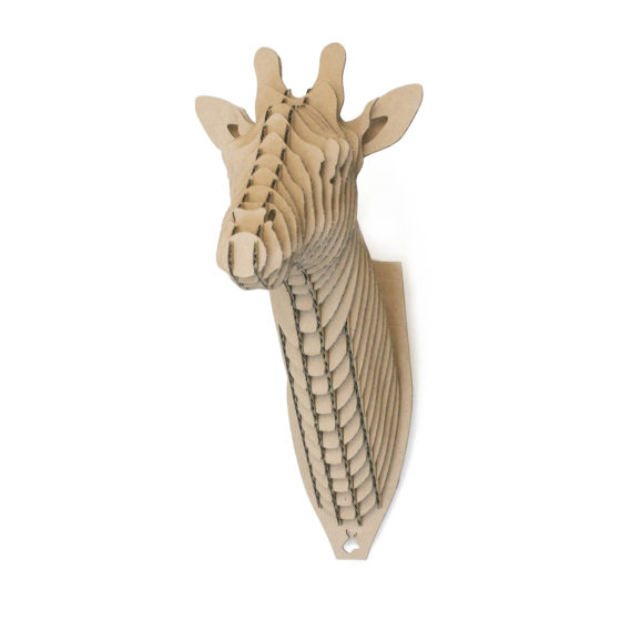 Oliver - cardboard giraffe trophy. Animal head for self assembly.