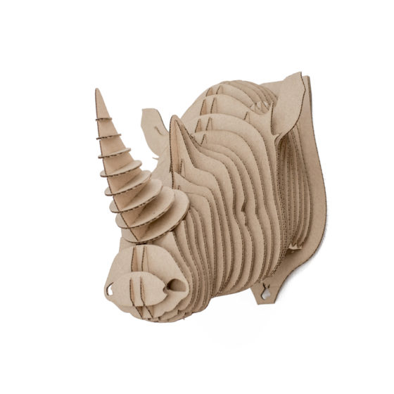 Edward - cardboard rhino trophy. Animal head for self assembly.